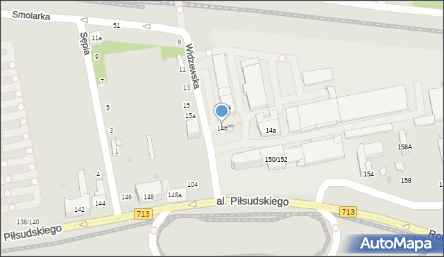 Łódź, Widzewska, 14b, mapa Łodzi