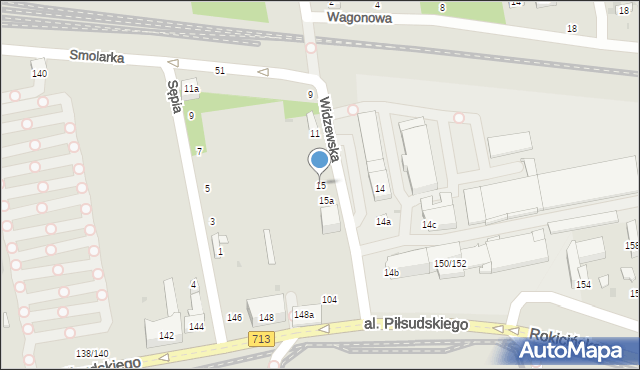 Łódź, Widzewska, 15, mapa Łodzi