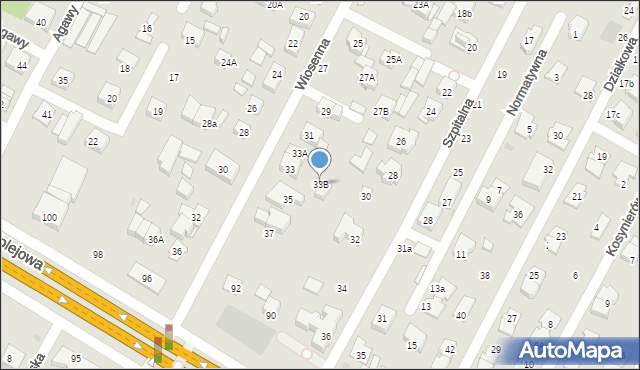 Łomianki, Wiosenna, 33B, mapa Łomianki