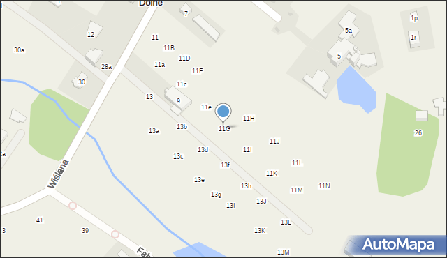 Łomianki Dolne, Wiślana, 11G, mapa Łomianki Dolne