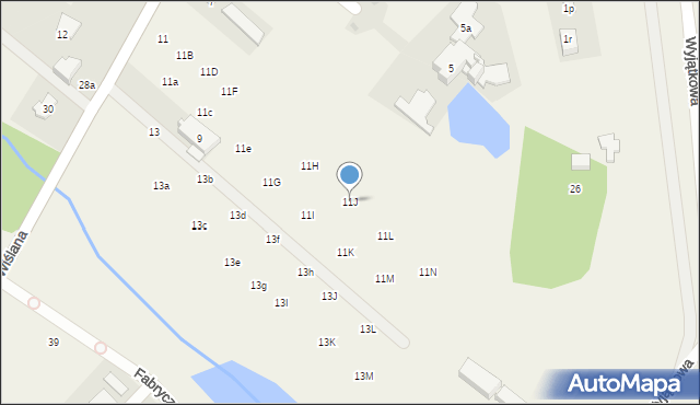 Łomianki Dolne, Wiślana, 11J, mapa Łomianki Dolne