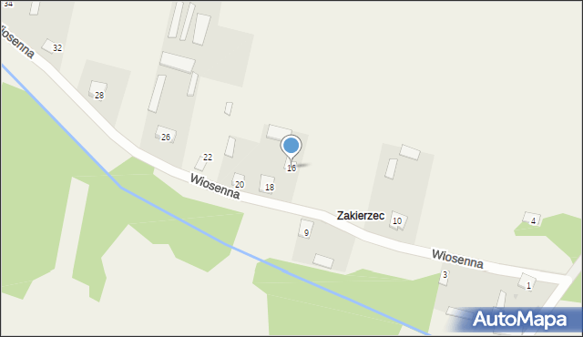 Łosinno, Wiosenna, 16, mapa Łosinno