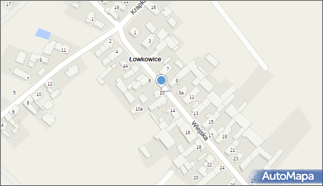 Łowkowice, Wiejska, 10, mapa Łowkowice