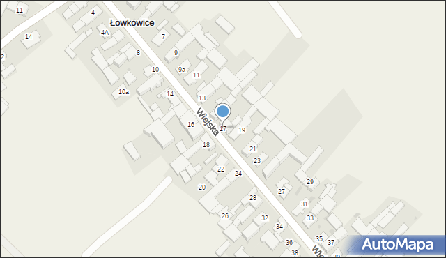 Łowkowice, Wiejska, 17, mapa Łowkowice