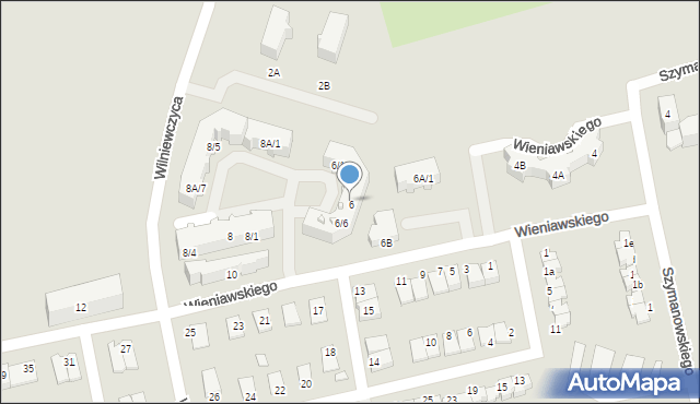 Lubliniec, Wieniawskiego Henryka, 6/4, mapa Lubliniec