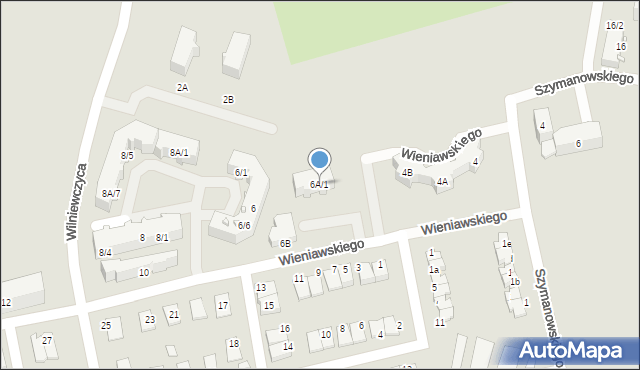 Lubliniec, Wieniawskiego Henryka, 6A/1, mapa Lubliniec