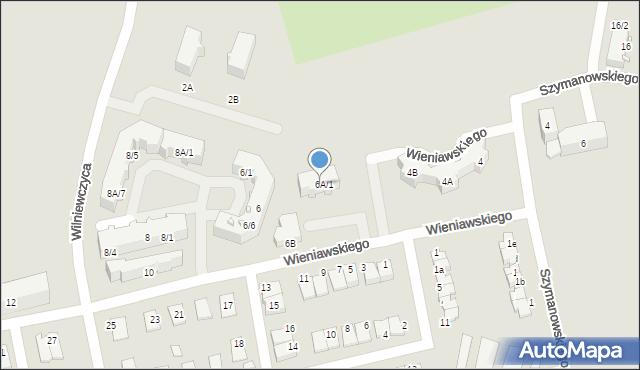 Lubliniec, Wieniawskiego Henryka, 6a, mapa Lubliniec