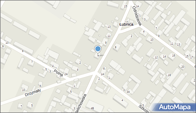 Łubnica, Wielichowska, 7, mapa Łubnica