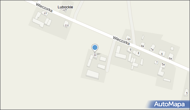 Lubockie, Wieczorka, 11, mapa Lubockie