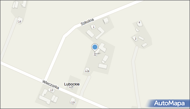 Lubockie, Wieczorka, 12, mapa Lubockie