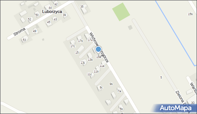 Luborzyca, Wichrowe Wzgórze, 13a, mapa Luborzyca