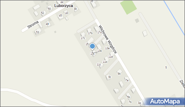 Luborzyca, Wichrowe Wzgórze, 13c, mapa Luborzyca