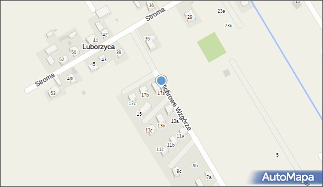 Luborzyca, Wichrowe Wzgórze, 17a, mapa Luborzyca