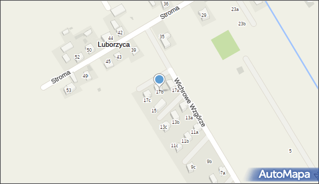 Luborzyca, Wichrowe Wzgórze, 17b, mapa Luborzyca