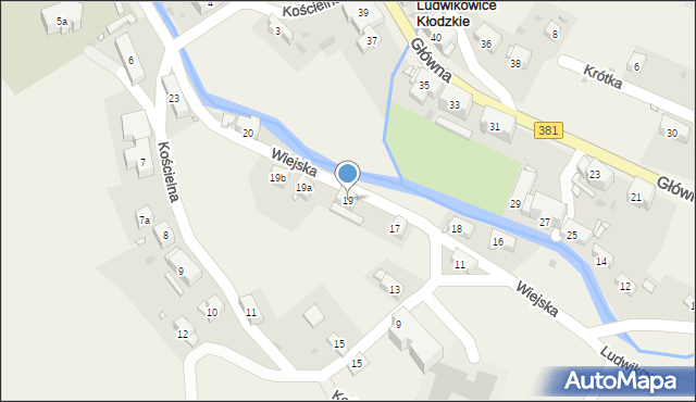 Ludwikowice Kłodzkie, Wiejska, 19, mapa Ludwikowice Kłodzkie