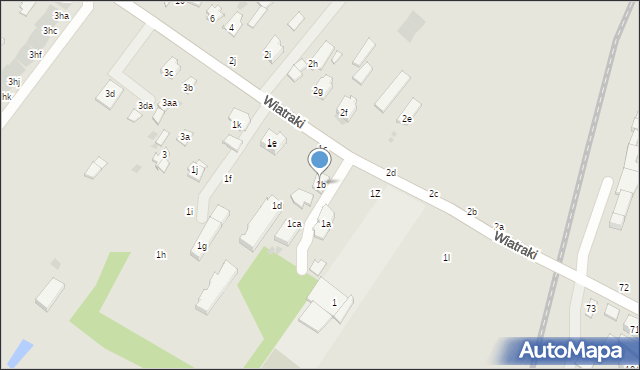 Łuków, Wiatraki, 1b, mapa Łuków