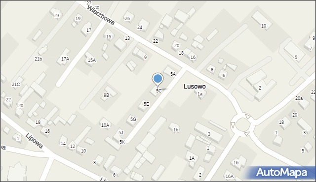 Lusowo, Wierzbowa, 5C, mapa Lusowo