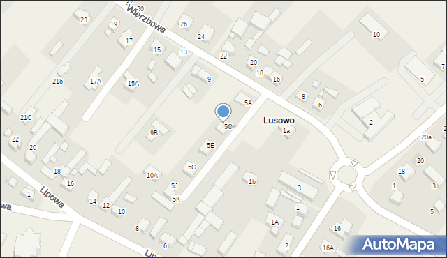 Lusowo, Wierzbowa, 5D, mapa Lusowo