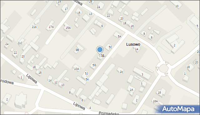 Lusowo, Wierzbowa, 5F, mapa Lusowo