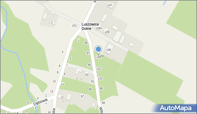 Luszowice, Witosa Wincentego, 104, mapa Luszowice