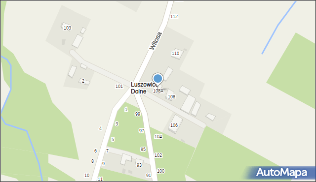 Luszowice, Witosa Wincentego, 108A, mapa Luszowice