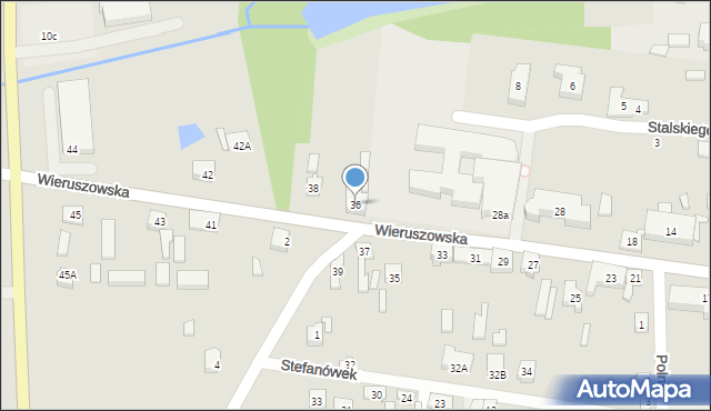 Lututów, Wieruszowska, 36, mapa Lututów