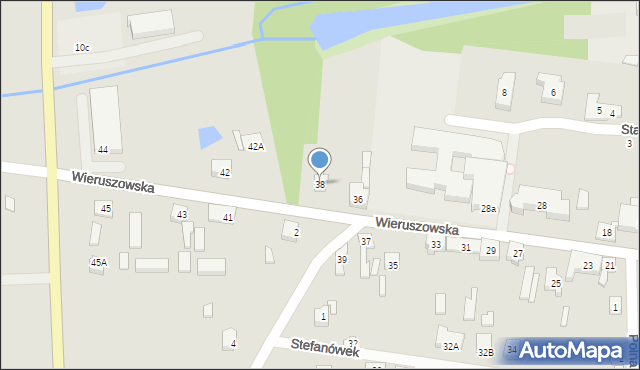 Lututów, Wieruszowska, 38, mapa Lututów