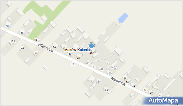 Maków-Kolonia, Wiosenna, 46A, mapa Maków-Kolonia