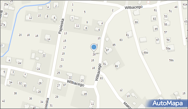 Mała Wieś, Witkacego Stanisława, 14, mapa Mała Wieś