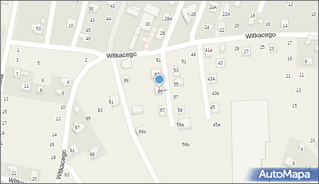 Mała Wieś, Witkacego Stanisława, 65, mapa Mała Wieś