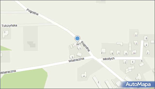 Malanów, Wiatraczna, 1a, mapa Malanów