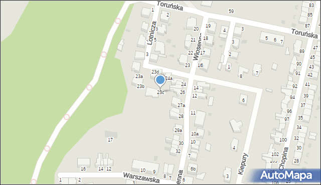 Malbork, Wiosenna, 23c, mapa Malborka