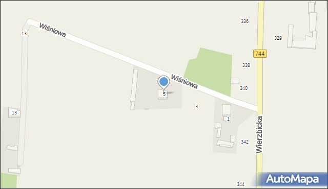 Maliszów, Wiśniowa, 5, mapa Maliszów