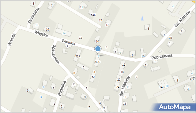Marcinowice, Wiejska, 1, mapa Marcinowice