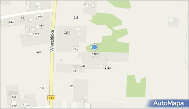 Mazowszany, Wierzbicka, 239, mapa Mazowszany