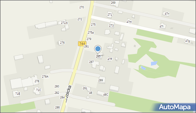 Mazowszany, Wierzbicka, 285, mapa Mazowszany