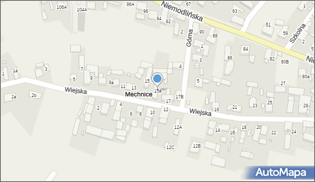 Mechnice, Wiejska, 15a, mapa Mechnice