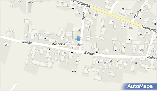 Mechnice, Wiejska, 17B, mapa Mechnice