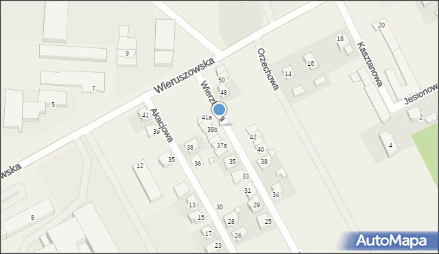 Mianowice, Wierzbowa, 39b, mapa Mianowice