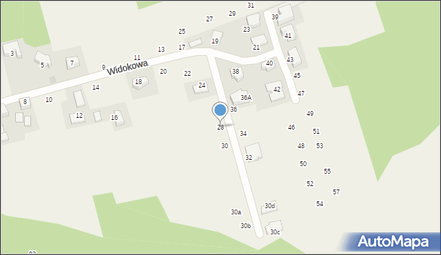 Michałowice, Widokowa, 28, mapa Michałowice