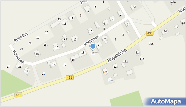 Mieczewo, Wichrowa, 11, mapa Mieczewo