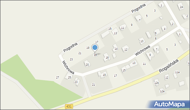 Mieczewo, Wichrowa, 18, mapa Mieczewo