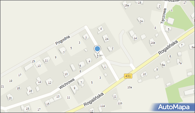 Mieczewo, Wichrowa, 2, mapa Mieczewo