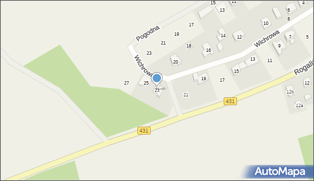 Mieczewo, Wichrowa, 23, mapa Mieczewo
