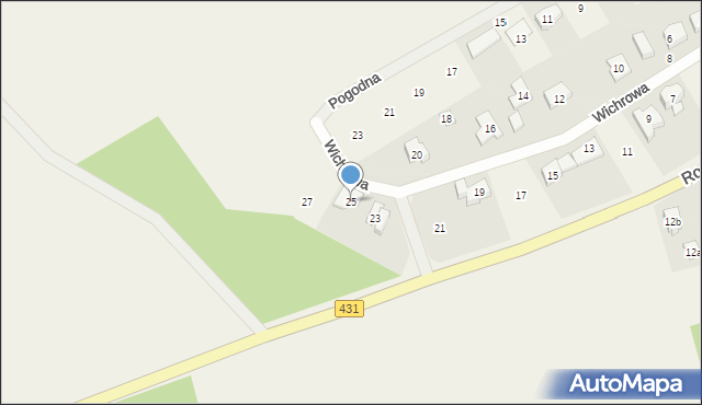 Mieczewo, Wichrowa, 25, mapa Mieczewo