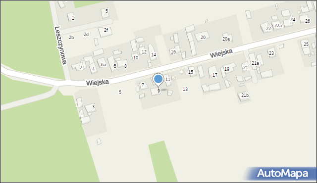 Miedziana, Wiejska, 9, mapa Miedziana