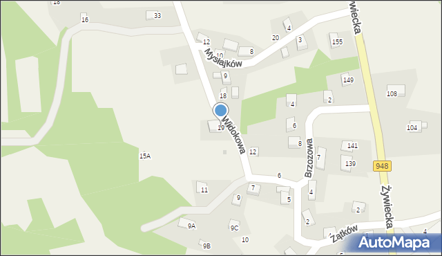 Międzybrodzie Bialskie, Widokowa, 19, mapa Międzybrodzie Bialskie