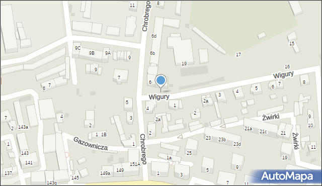 Międzychód, Wigury Stanisława, inż. pil., 20, mapa Międzychód