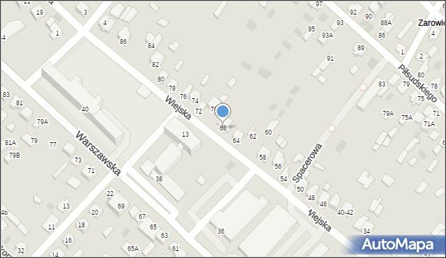 Międzyrzec Podlaski, Wiejska, 68, mapa Międzyrzec Podlaski