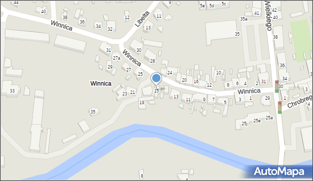 Międzyrzecz, Winnica, 15, mapa Międzyrzecz